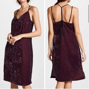 Crushed Velvet Cami Dress in Merlot